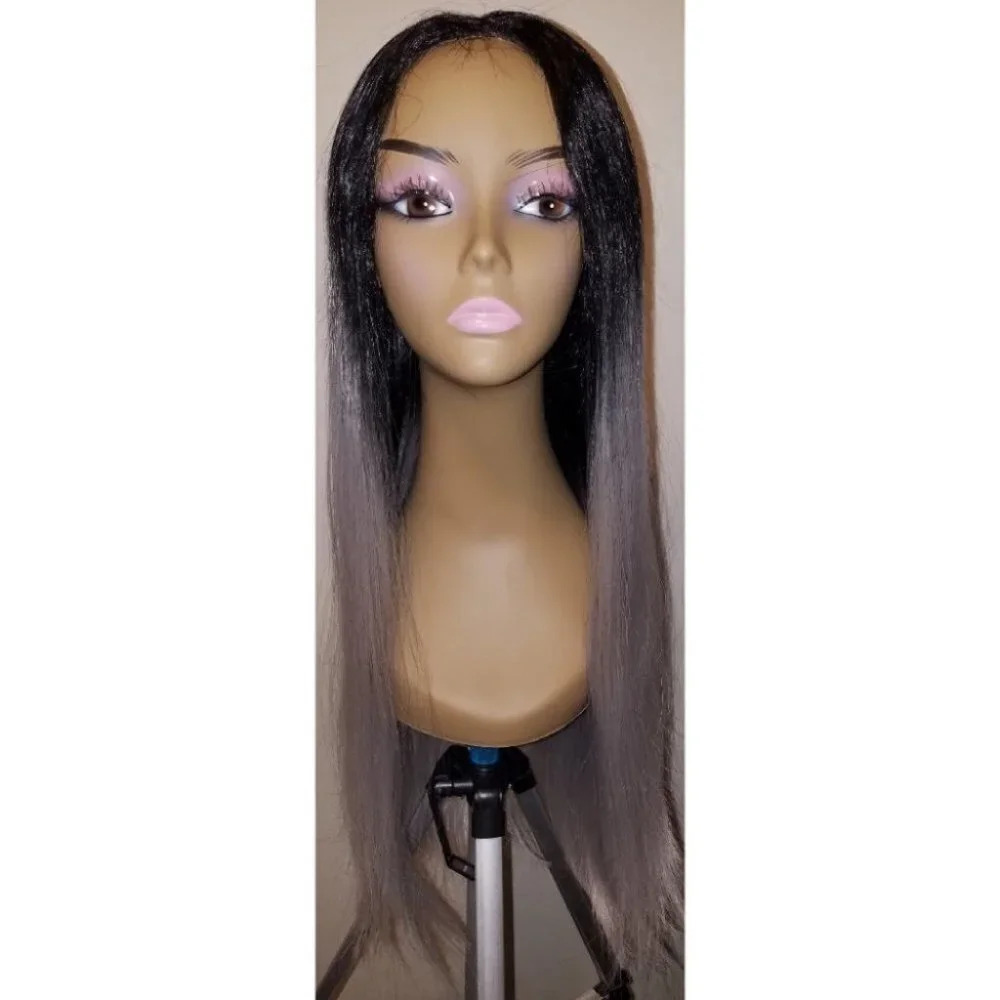 Synthetic Long Gray wig